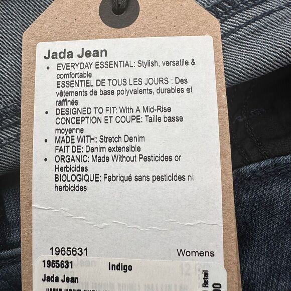 prAna Women's Jada Jeans indigo blue wash boot cut size 12 NEW - Picture 7 of 8